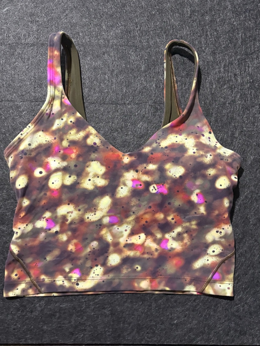 lululemon align Olive Green Multicolor Abstract Crop Tank